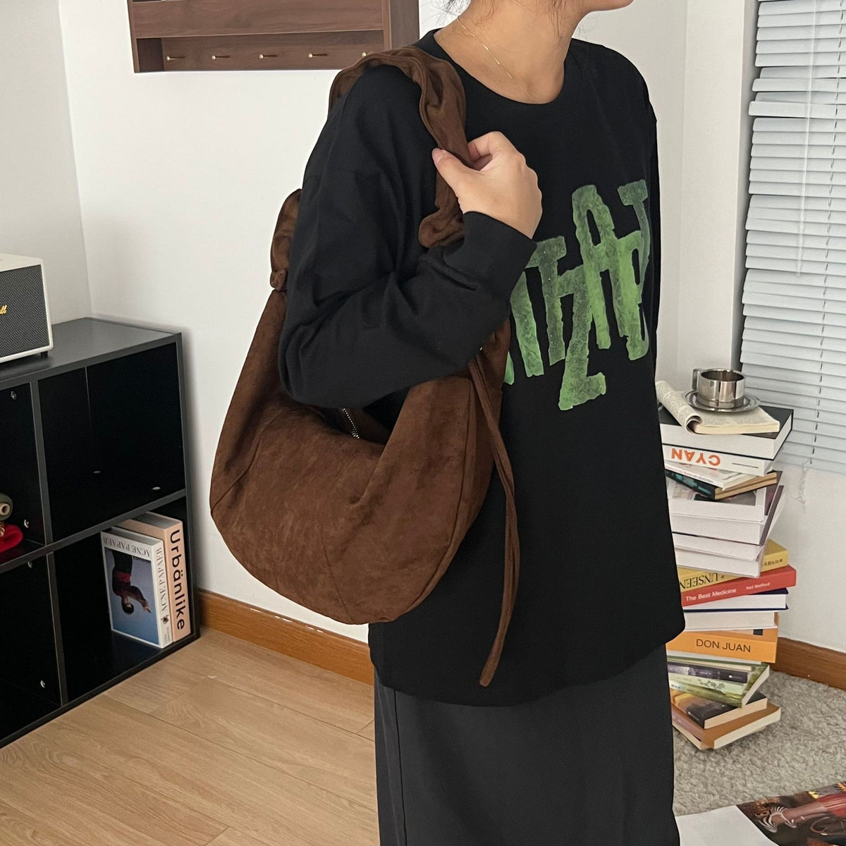 Ruched Dumpling Shoulder Bag - DippedShop Wholesale - #7459