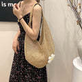 French Floral Large Capacity Knit Shoulder Bag 6W10BBG1762