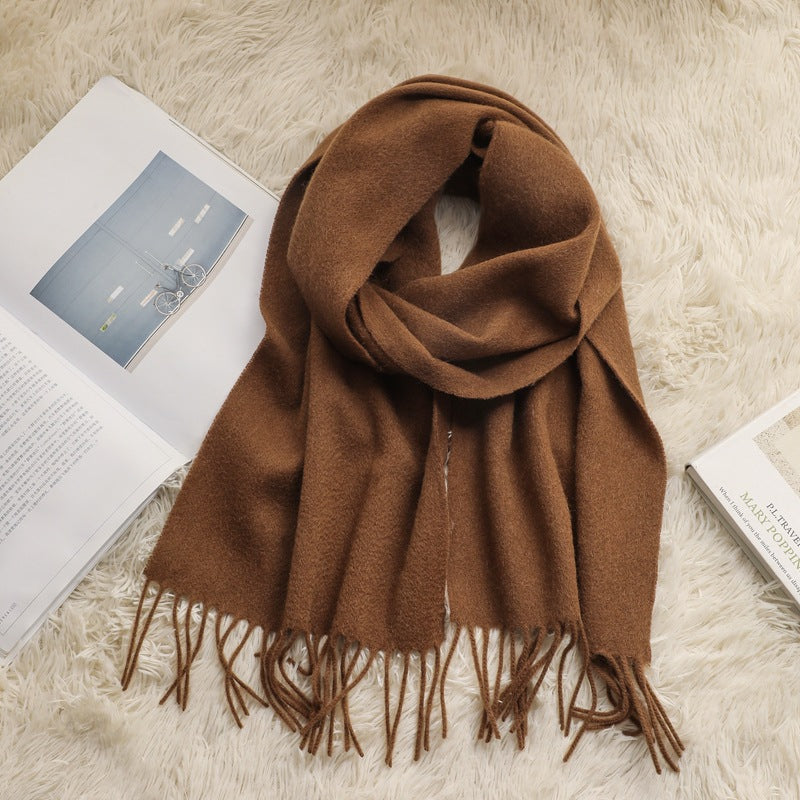 Solid Color Fringe Scarf - DippedShop Wholesale - #9811