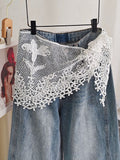 Elegant Lace Solid Color Triangle Hip Scarf MK2BW6W1SL01