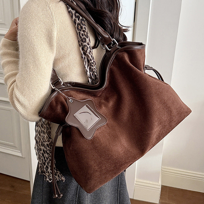 Faux Suede Tote Bag - DippedShop Wholesale - #5971