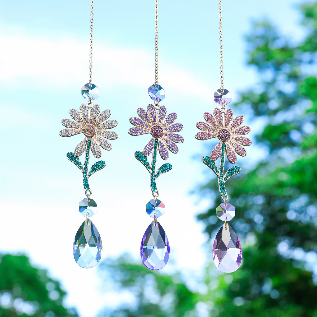 Crystal Daisy Window Suncatcher - DippedShop Wholesale - #4595