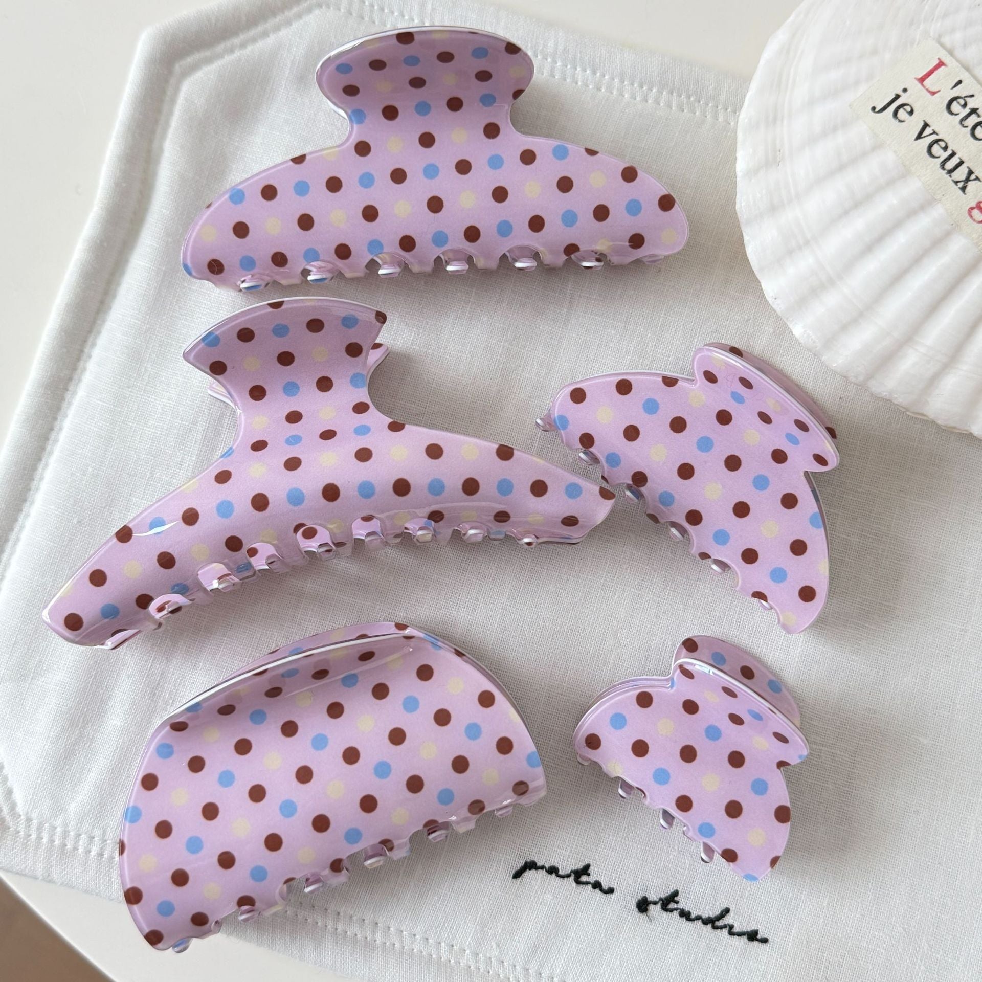 Polka Dots Hair Claw - DippedShop Wholesale - #2979