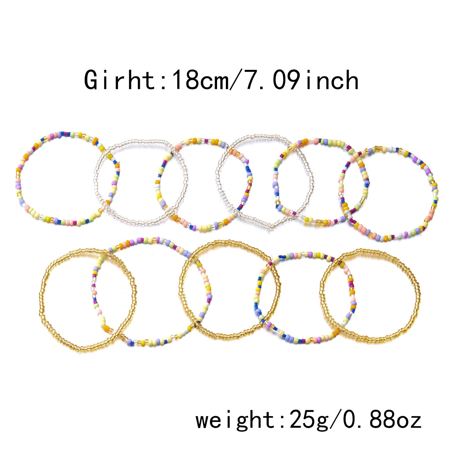 Cute Multi-Color Beaded Chain Stackable Bracelets 6W6JBR505