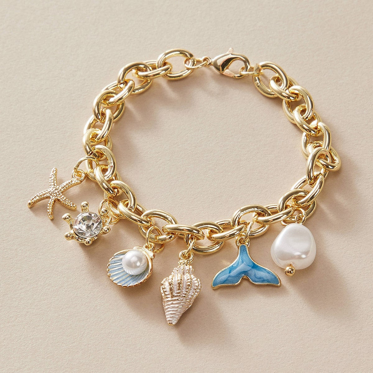 Stylish Gold Plated Pearl Tass - DippedShop Wholesale - #5331