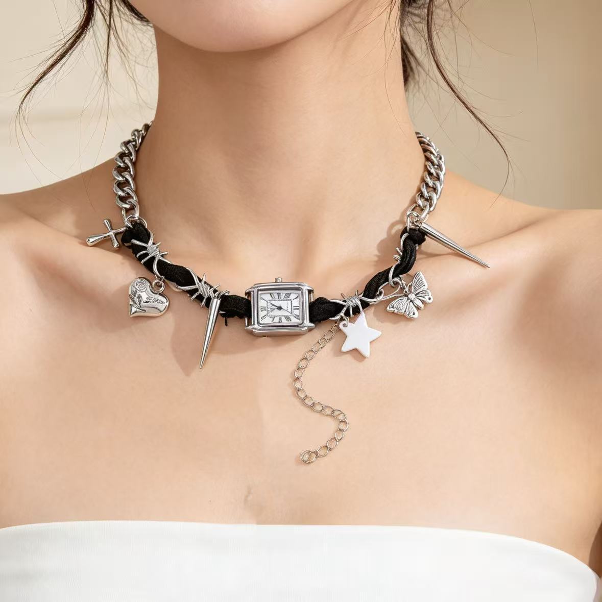 Choker Watch Necklace - DippedShop Wholesale - #5763
