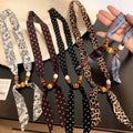 Retro Polka Dot Beaded Adjustable Scarf Necklace MK2BW6W6JNC234