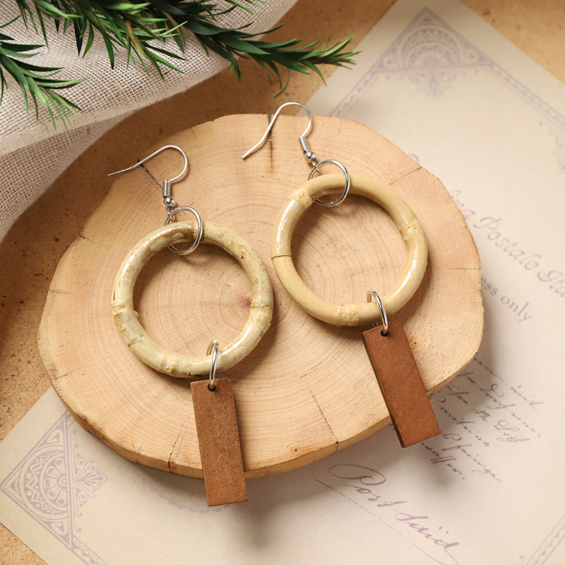 Boho Rattan Dangle Earrings - DippedShop Wholesale - #3059
