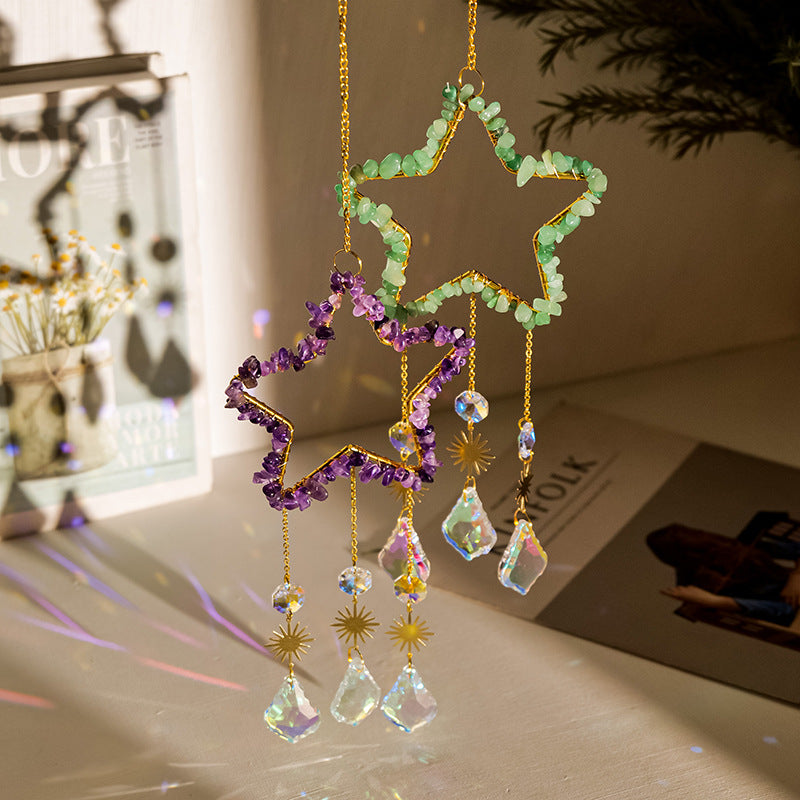 Star Crystal Suncatcher Pendant - DippedShop Wholesale - #2643