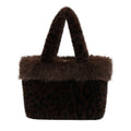 Leopard Print Faux Fur Tote Bag 6W10BBG1881