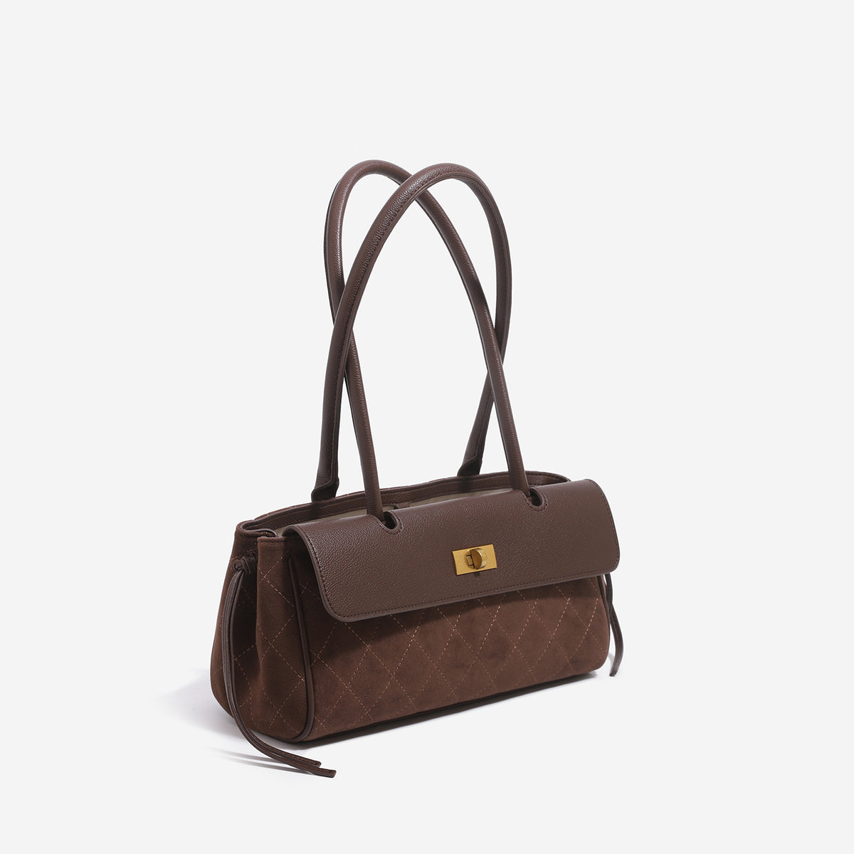 Trendy Color Contrast Plaid Baguette Shoulder Bag 6W10BBG2414