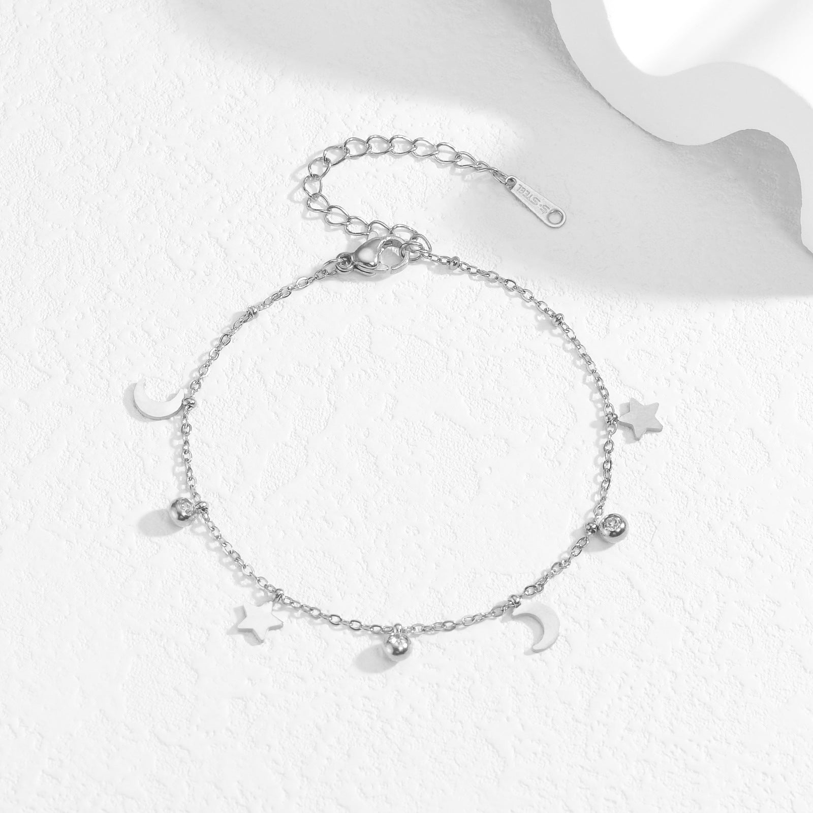 Minimalist Star Moon Chain Adjustable Anklet 8ZA6JAB13