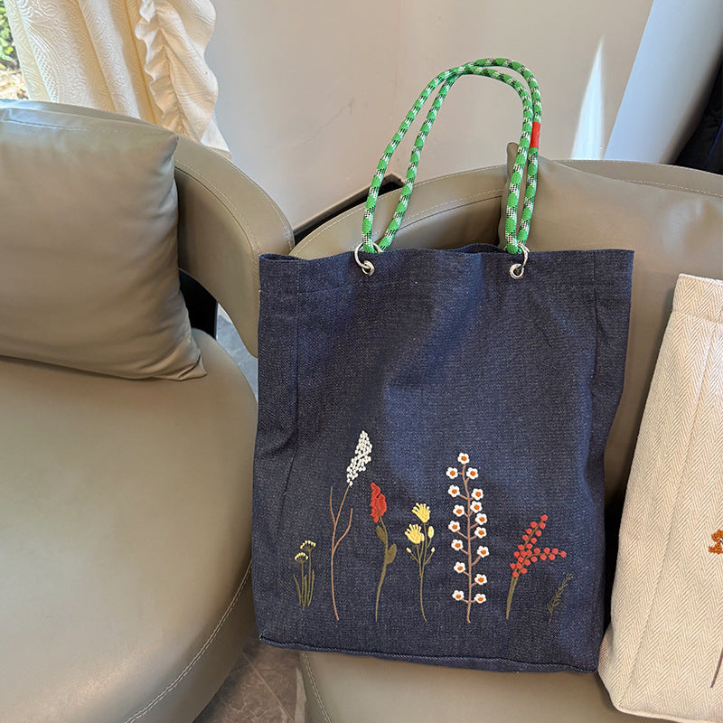 Vintage Floral Denim Tote - DippedShop Wholesale - #6515