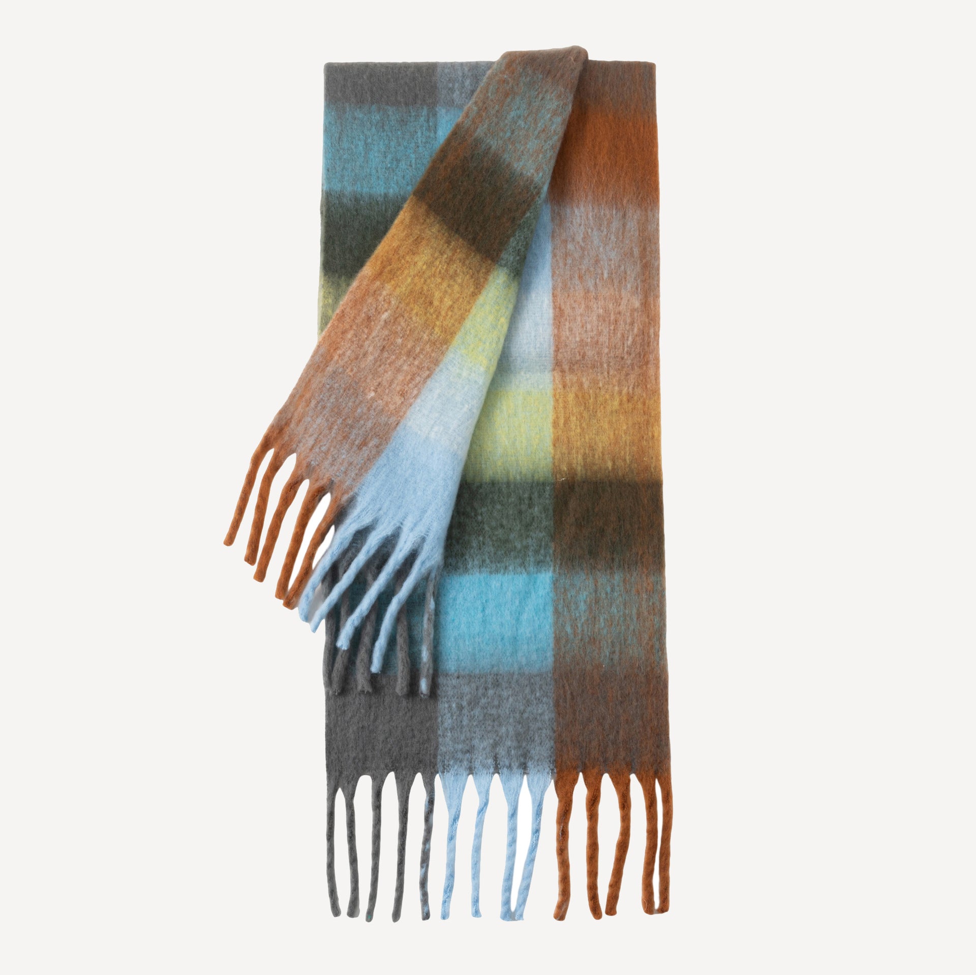 Colorful Plaid Tassel Warm Scarf 6W6NSW275