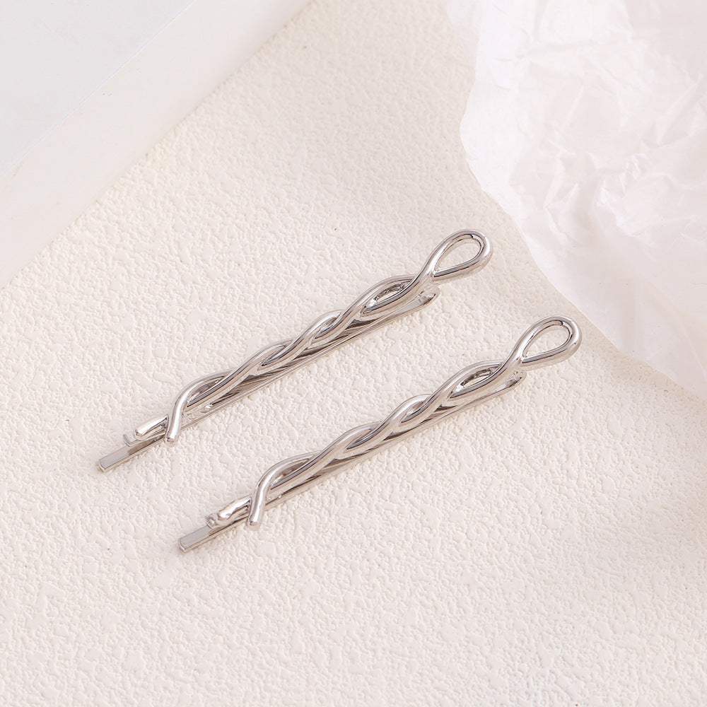Elegant Gold Plated Geometric Metal Hair Clips MK2MBEP6W6HCP381