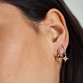 Stylish Rhinestones Moon Pendant Hoop Earring 6W6JER570