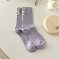Solid Ribbed Cotton Socks - DippedShop Wholesale - #6179