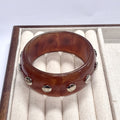 Retro Studded Wide Resin Bangle Bracelet 6W6JBR572