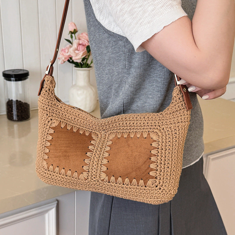 Boho Straw Shoulder Bag - DippedShop Wholesale - #2643