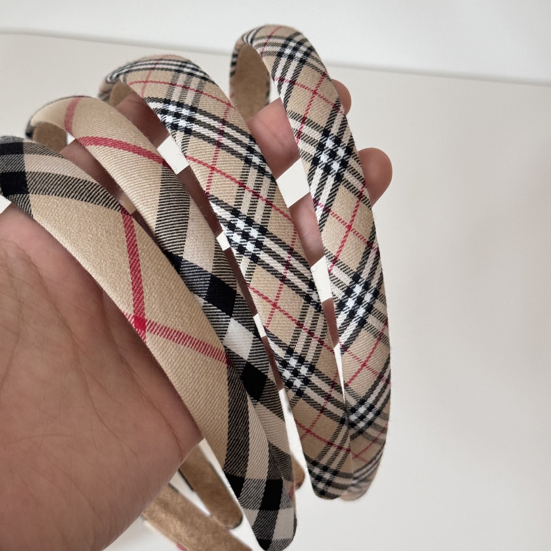 Vintage Plaid Print Non Slip Thin Headband MK2PIM6W6HBD72