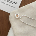 Simple Cubic Zirconia Heart Pendant Choker Necklace 6W6JNC387L