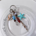 Vintage Beaded Starfish Pendant Keychain Bag Charm 6W10BBC347