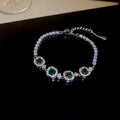 Stylish Gold Plated Square Rhinestones Chain Bracelet 6W6JBR710