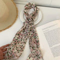 Sweet Plaid Print Floral Silk Scarf 6W6NSI191