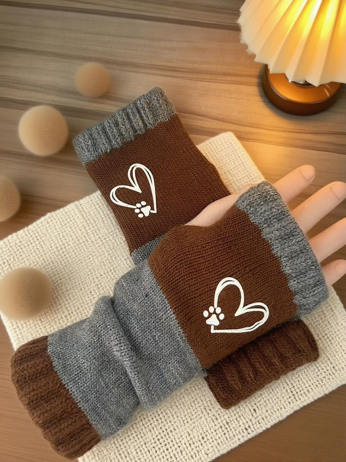 Cat Print Fingerless Gloves - DippedShop Wholesale - #6243