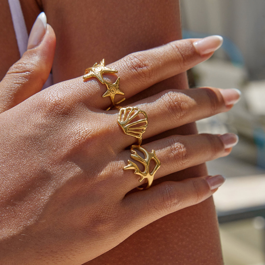 Ocean Style Geometric Gold Pla - DippedShop Wholesale - #5779