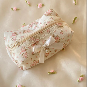 Cute Bow Flower Print Makeup Bag DP25C569