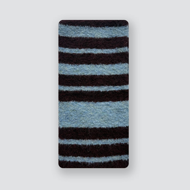 Retro Color Block Striped Knit Scarf 6W6NSW255