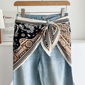 Minimalist Striped Cashew Waist Belt Silk Scarf MK2BLW6W6NSI70