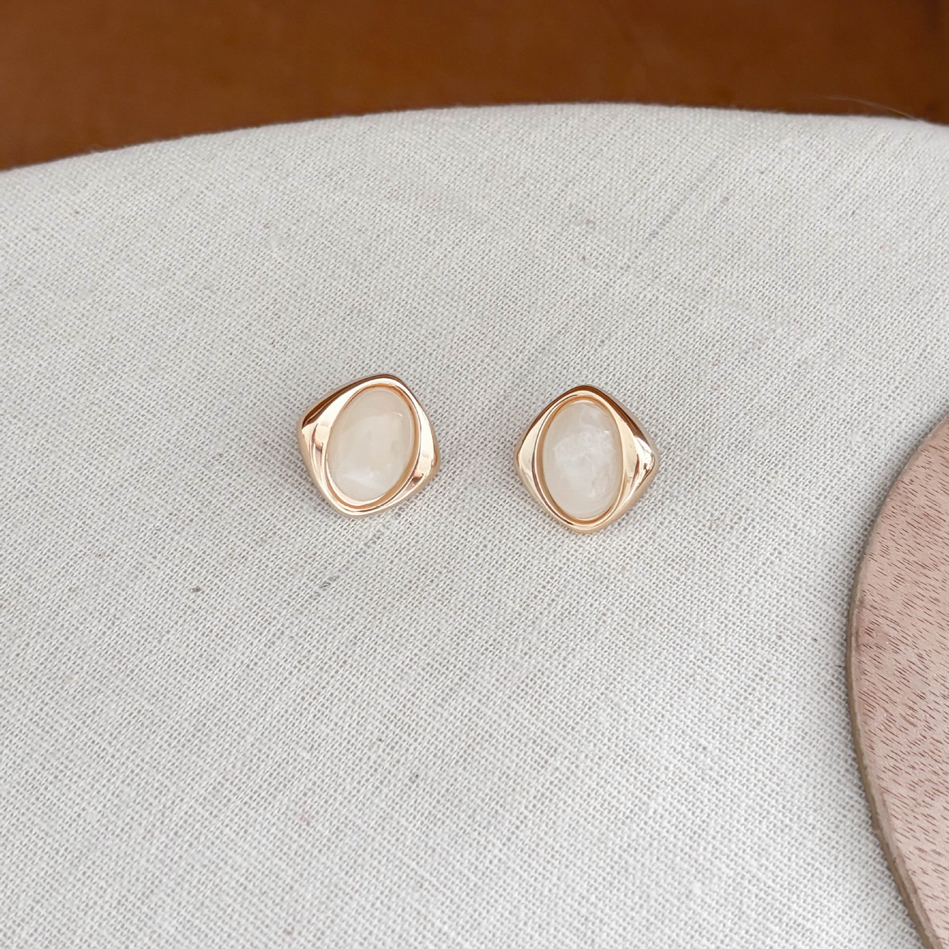 Chunky Gold Plated Acrylic Stud Earring 6W6JER560
