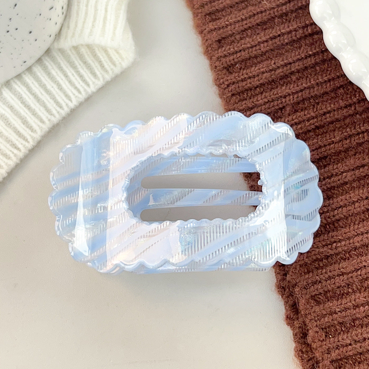 Textured Acetate Wave Edge Hair Claw Clip MK2PPM6W6HCP339