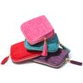 Solid Color Square Shape Tassel Jewelry Organizer Bag 8CW6BOB296L