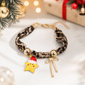 Christmas Santa Claus Charm Leopard Print Bracelet 6W6JBR655