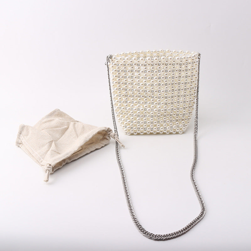 Elegant Pearl Beaded Crossbody Bag - DippedShop Wholesale - #2291