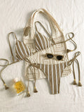 Striped Triangle Bikini Set - DippedShop Wholesale - #1891