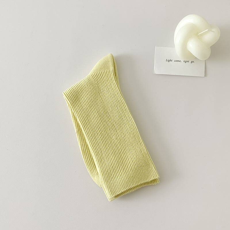 Minimalist Solid Color Scrunch Crew Socks 6W8FSO668