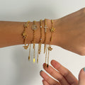 Minimalist Cubic Zirconia Gola Plated Chain Bracelet 6W6JBR464