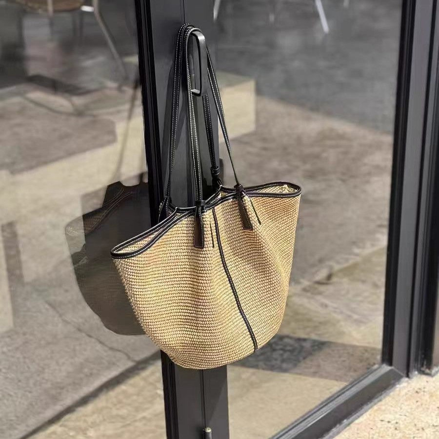 Stylish Hand-Woven Large Capacity Tote Bag MK2BCR6W10BBG15