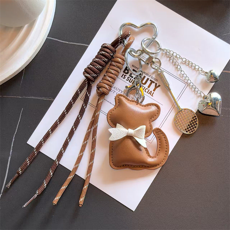 Creative Cat Pendant Rope Braided Bag Charm 6W10BBC369