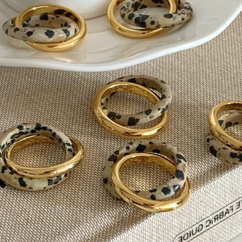 Double-Layer Dalmatian Ring - DippedShop Wholesale - #6563