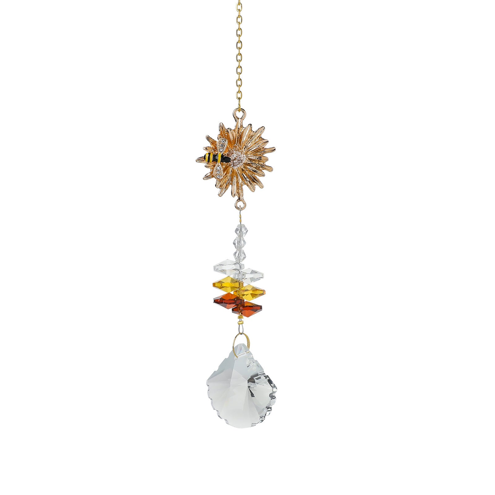 Floral Bee Pendant Crystal Wind Chimes Suncatchers MK2CZAS6H7HLS58