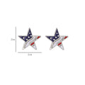 Minimalist USA Flag Rhinestones Star Stud Earring 8ZA6JER192L