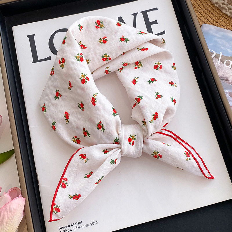 Sweet Floral Print Soft Silk Scarf 6W6NSI202
