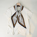 Minimalist Color Block Striped Print Silk Scarf 6W6NSI178
