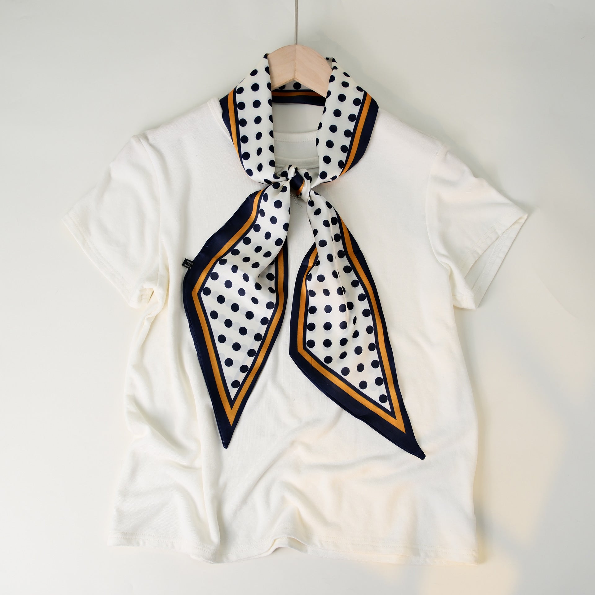 Minimalist Color Block Striped Print Silk Scarf 6W6NSI178