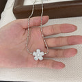 Sweet Floral Pendant Zirconia Necklace 6W6JNC649